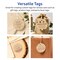 2-1/2" Diameter Round Scalloped Edge, Kraft Brown Printable Tags